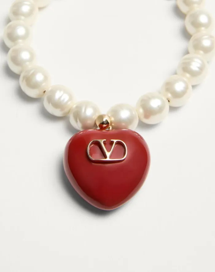 Valentino Jewelry Woman Coeur Royal Bracelet In Metal Enamel And Beads For Woman In Multicolor Multicolor