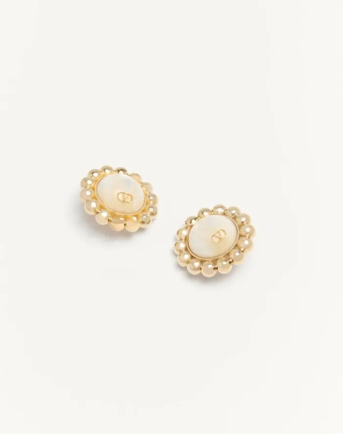 Valentino Jewelry Woman Pas Plus Metal And Pearl Earrings For Woman In Multicolor Multicolor Valentino Jewelry Woman Pas Plus Metal And Pearl Earrings For Woman In Multicolor Multicolor