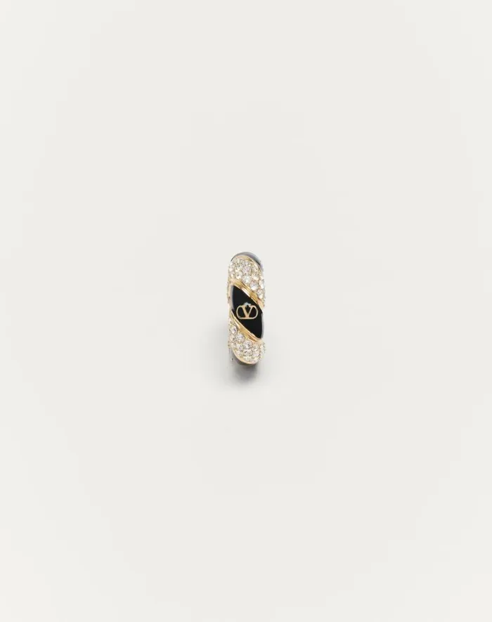 Valentino Jewelry Woman Pas Plus Mono Earring In Metal Enamel And Swarovski Crystals For Woman In Multicolor Multicolor Valentino Jewelry Woman Pas Plus Mono Earring In Metal Enamel And Swarovski Crystals For Woman In Multicolor Multicolor