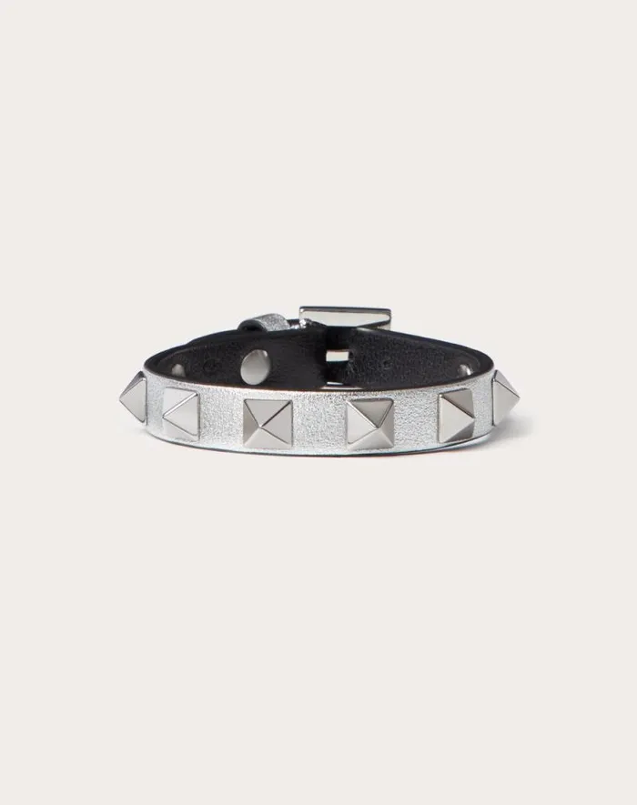 Valentino Jewelry Woman Rockstud Bracelet For Woman In Silverblack Silverblack Valentino Jewelry Woman Rockstud Bracelet For Woman In Silverblack Silverblack