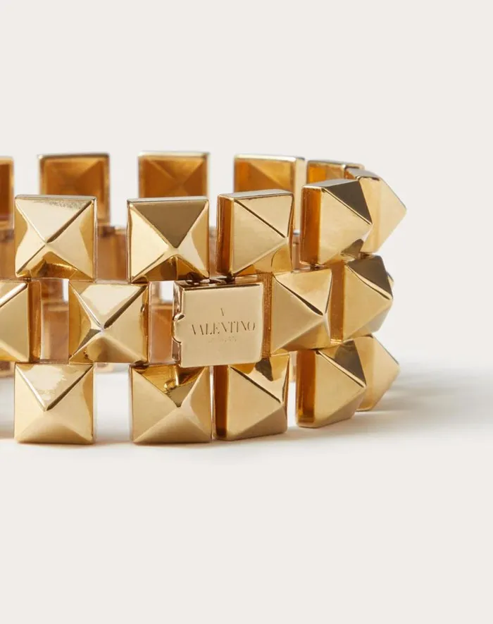 Valentino Jewelry Woman Stud Reign Metal Bracelet For Woman In Gold Gold Valentino Jewelry Woman Stud Reign Metal Bracelet For Woman In Gold Gold
