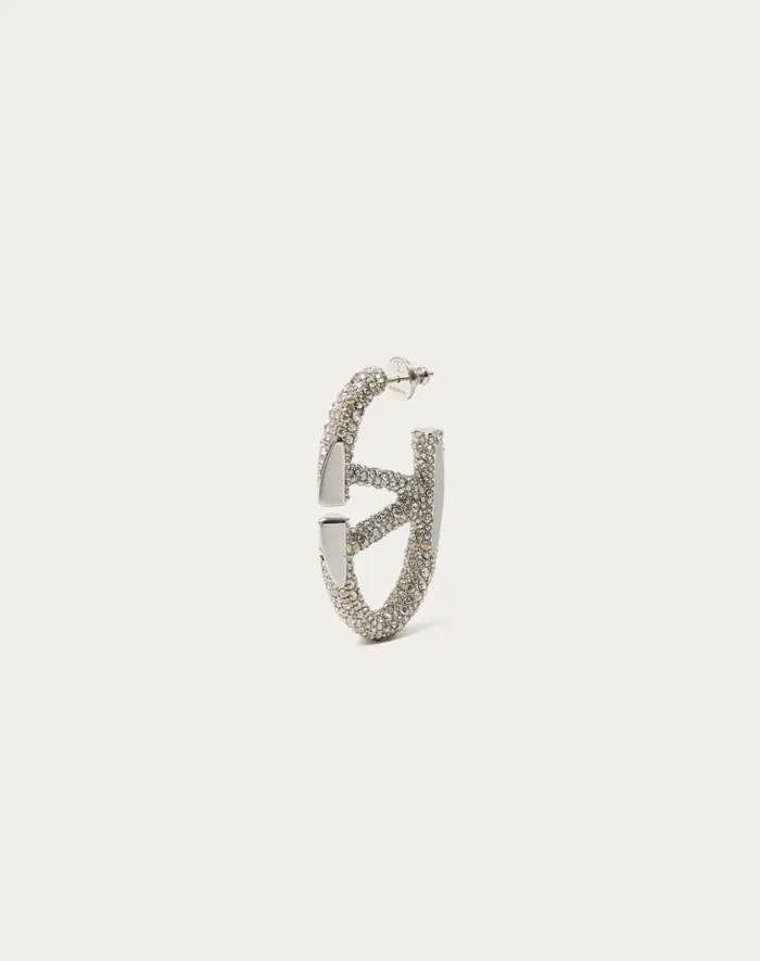 Valentino Jewelry Woman The Bold Edition Vlogo Metal And Swarovski Crystal Earrings For Woman In Gold Gold Valentino Jewelry Woman The Bold Edition Vlogo Metal And Swarovski Crystal Earrings For Woman In Gold Gold