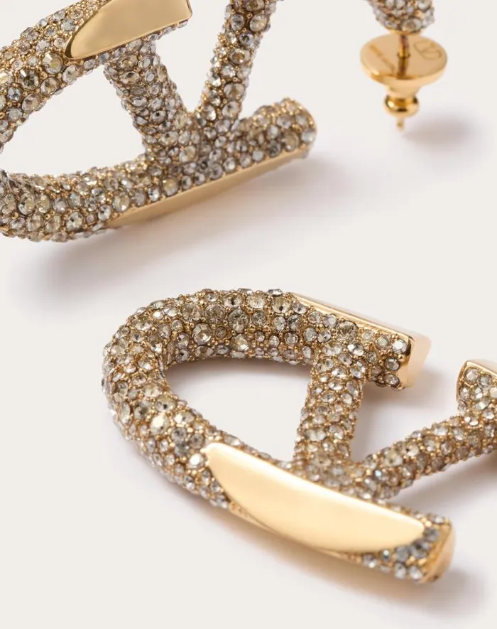 Valentino Jewelry Woman The Bold Edition Vlogo Metal And Swarovski Crystal Earrings For Woman In Palladiumcrystal Palladiumcrystal Valentino Jewelry Woman The Bold Edition Vlogo Metal And Swarovski Crystal Earrings For Woman In Palladiumcrystal Palladiumcrystal