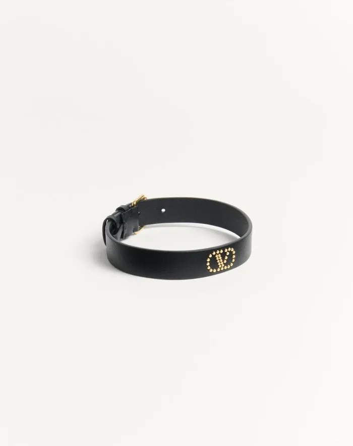 Valentino Jewelry Woman Valentino Garavani Vlogo Signature Leather And Metal Choker For Woman In Black Black Valentino Jewelry Woman Valentino Garavani Vlogo Signature Leather And Metal Choker For Woman In Black Black