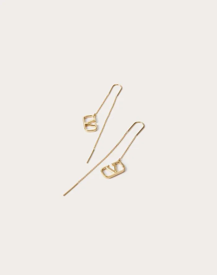 Valentino Jewelry Woman Vlogo Signature Earrings For Woman In Gold Gold