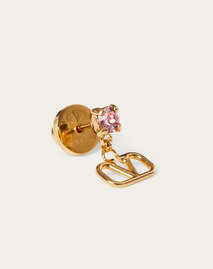 Valentino Jewelry Woman Vlogo Signature Earrings In Metal And Swarovski Crystals For Woman In Palladium Palladium Valentino Jewelry Woman Vlogo Signature Earrings In Metal And Swarovski Crystals For Woman In Palladium Palladium