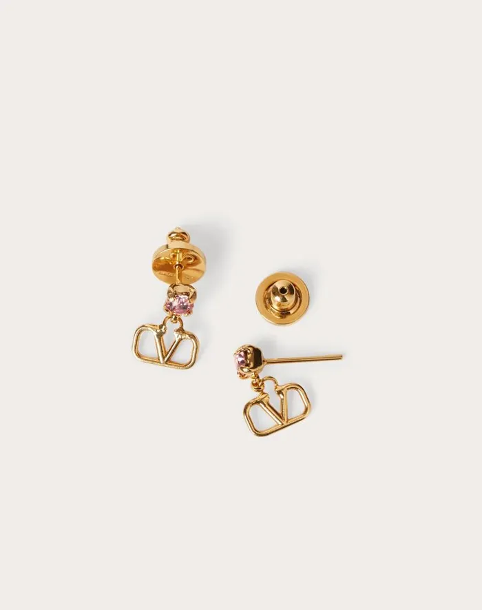 Valentino Jewelry Woman Vlogo Signature Earrings In Metal And Swarovski Crystals For Woman In Palladium Palladium Valentino Jewelry Woman Vlogo Signature Earrings In Metal And Swarovski Crystals For Woman In Palladium Palladium