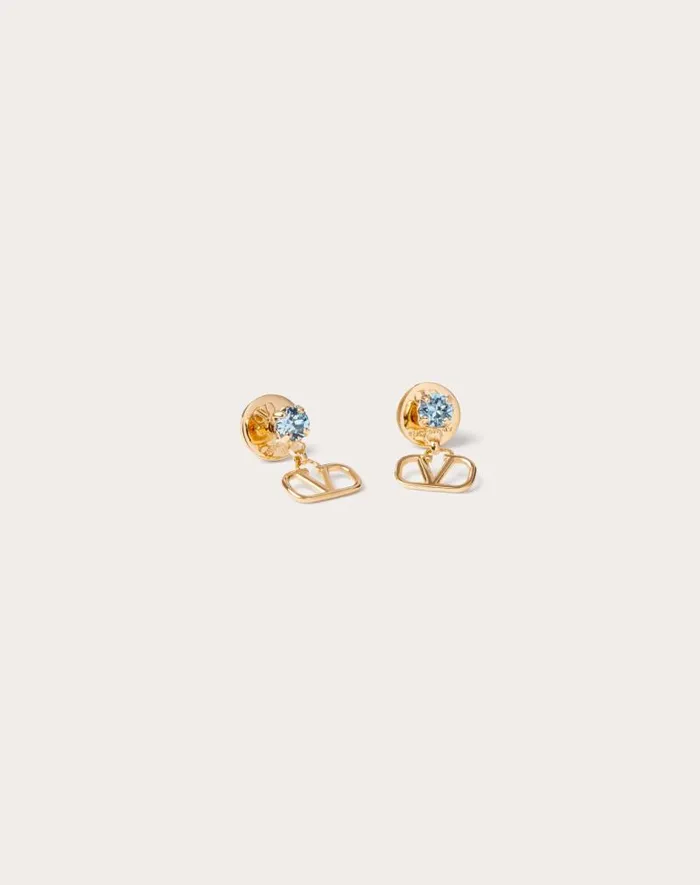Valentino Jewelry Woman Vlogo Signature Earrings In Metal And Swarovski Crystals For Woman In Palladium Palladium Valentino Jewelry Woman Vlogo Signature Earrings In Metal And Swarovski Crystals For Woman In Palladium Palladium