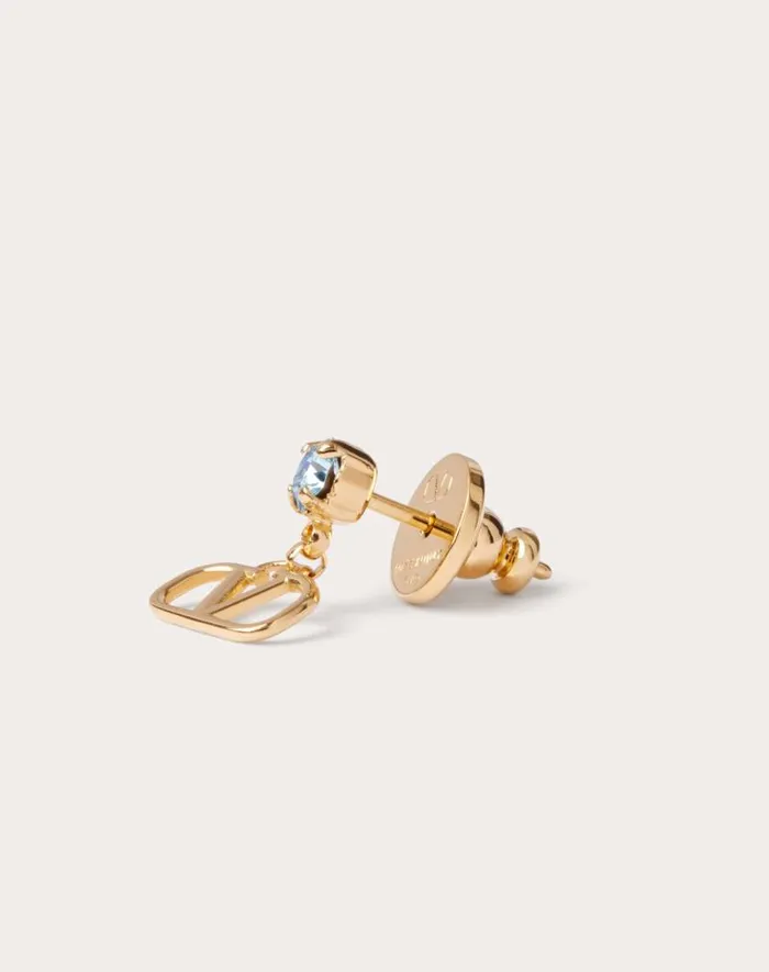 Valentino Jewelry Woman Vlogo Signature Earrings In Metal And Swarovski Crystals For Woman In Palladium Palladium Valentino Jewelry Woman Vlogo Signature Earrings In Metal And Swarovski Crystals For Woman In Palladium Palladium