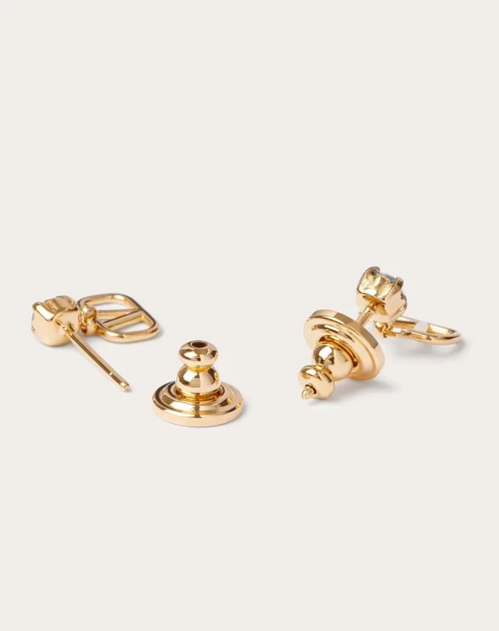 Valentino Jewelry Woman Vlogo Signature Earrings In Metal And Swarovski Crystals For Woman In Palladium Palladium Valentino Jewelry Woman Vlogo Signature Earrings In Metal And Swarovski Crystals For Woman In Palladium Palladium