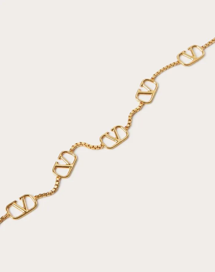 Valentino Jewelry Woman Vlogo Signature Metal Anklet For Woman In Gold Gold Valentino Jewelry Woman Vlogo Signature Metal Anklet For Woman In Gold Gold