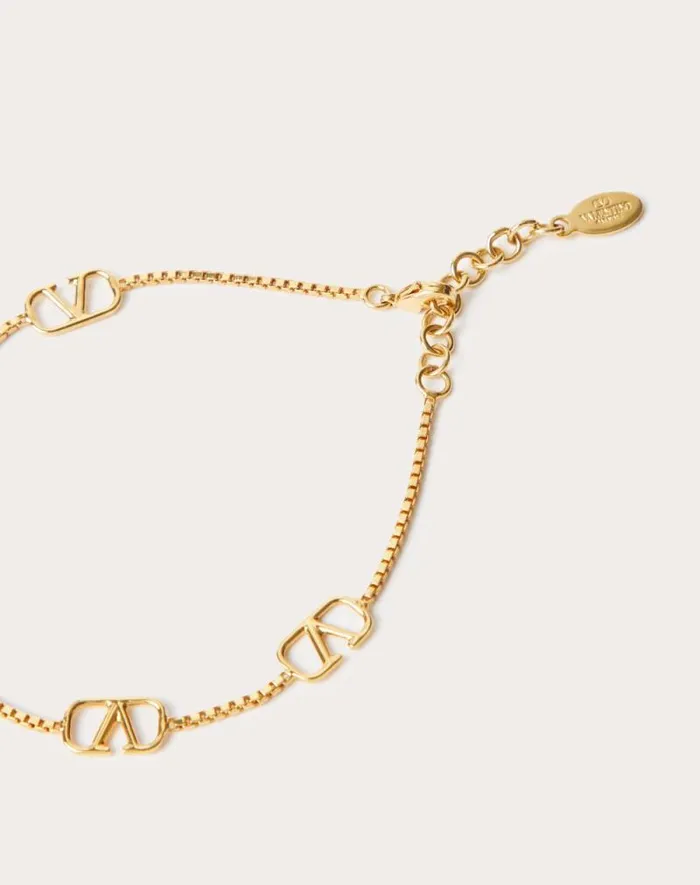Valentino Jewelry Woman Vlogo Signature Metal Anklet For Woman In Gold Gold Valentino Jewelry Woman Vlogo Signature Metal Anklet For Woman In Gold Gold