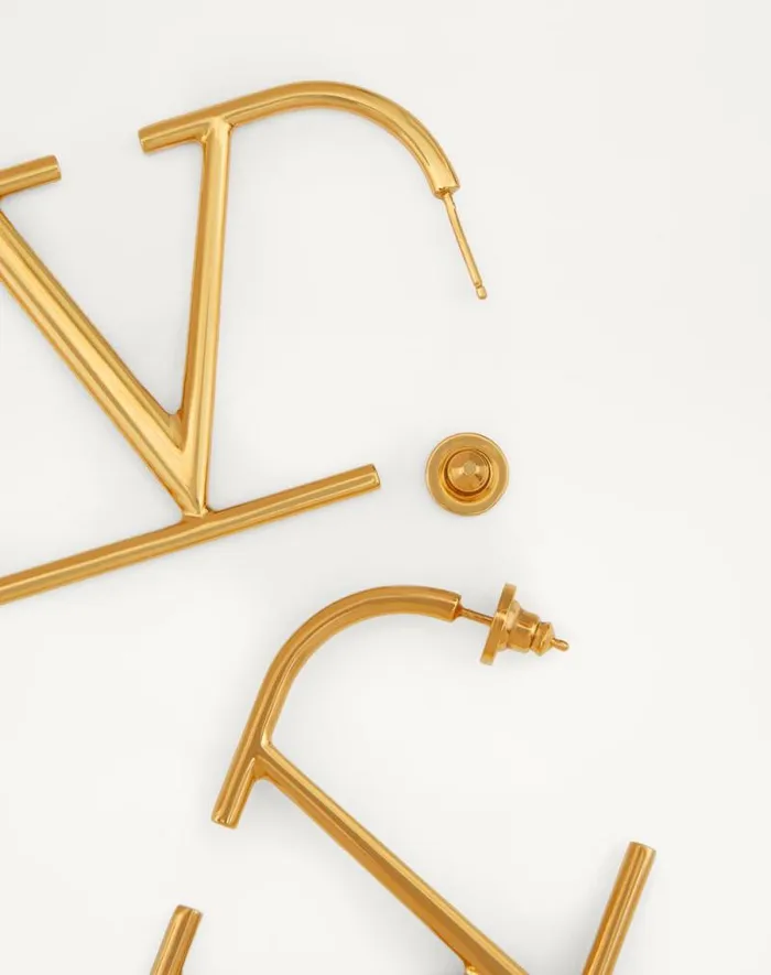 Valentino Jewelry Woman Vlogo Signature Metal Earrings For Woman In Gold Gold Valentino Jewelry Woman Vlogo Signature Metal Earrings For Woman In Gold Gold