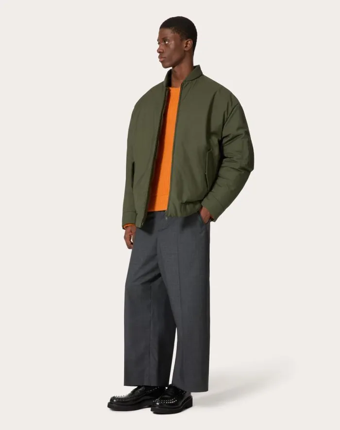 Valentino Knitwear Man Wool Crewneck Sweater For Man In Orange Orange Valentino Knitwear Man Wool Crewneck Sweater For Man In Orange Orange