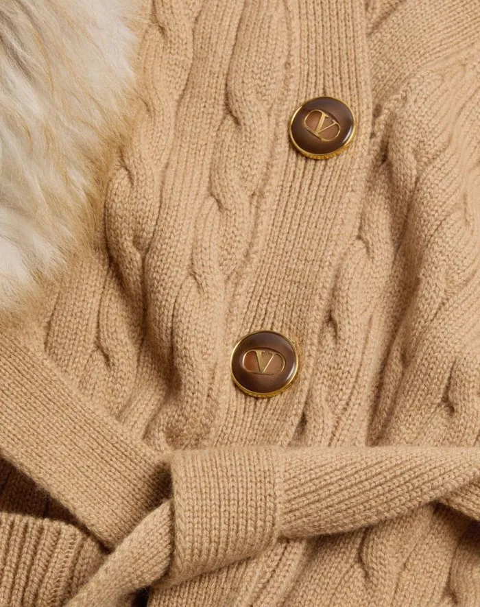 Valentino Knitwear Woman Cashmere Cardigan For Woman In Camel Camel