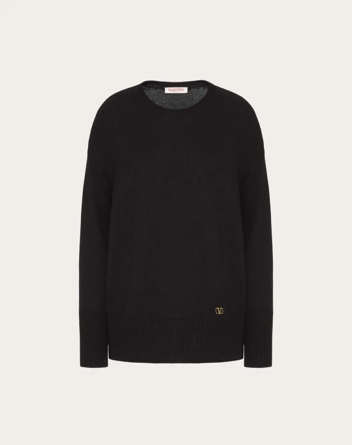 Valentino Knitwear Woman Cashmere Jumper For Woman In Black Black