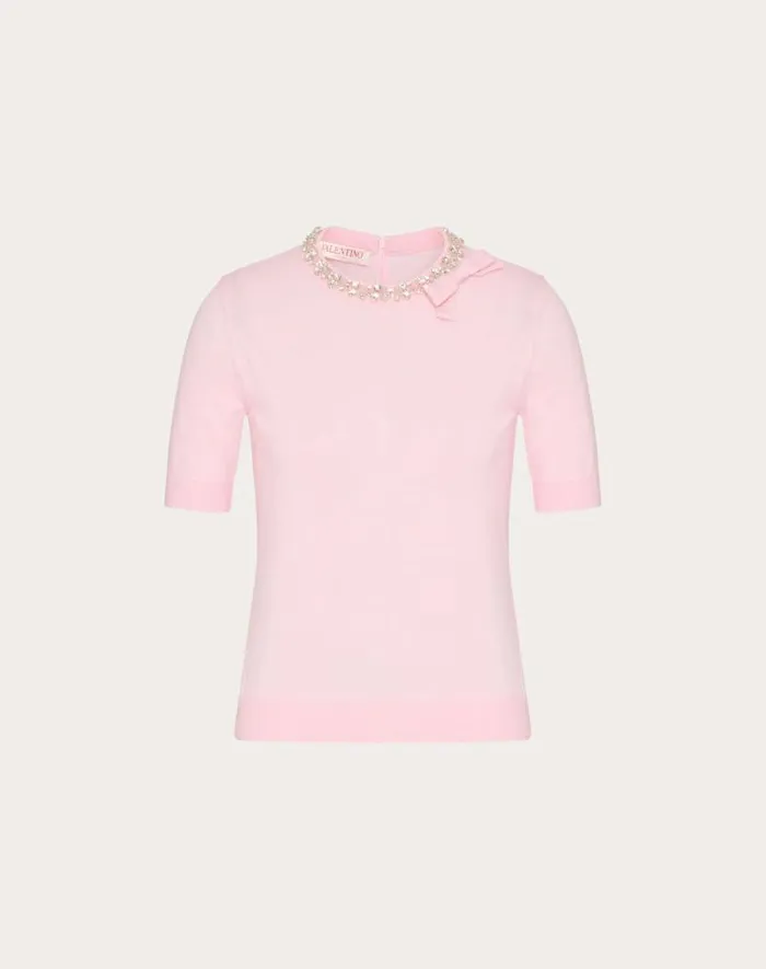 Valentino Knitwear Woman Embroidered Wool Sweater For Woman In Comfit Comfit