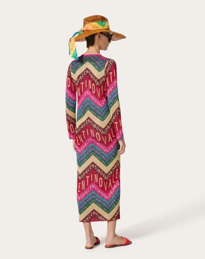 Valentino Knitwear Woman Valentino Chevron Lurex Cardigan For Woman In Multicolor Multicolor Valentino Knitwear Woman Valentino Chevron Lurex Cardigan For Woman In Multicolor Multicolor