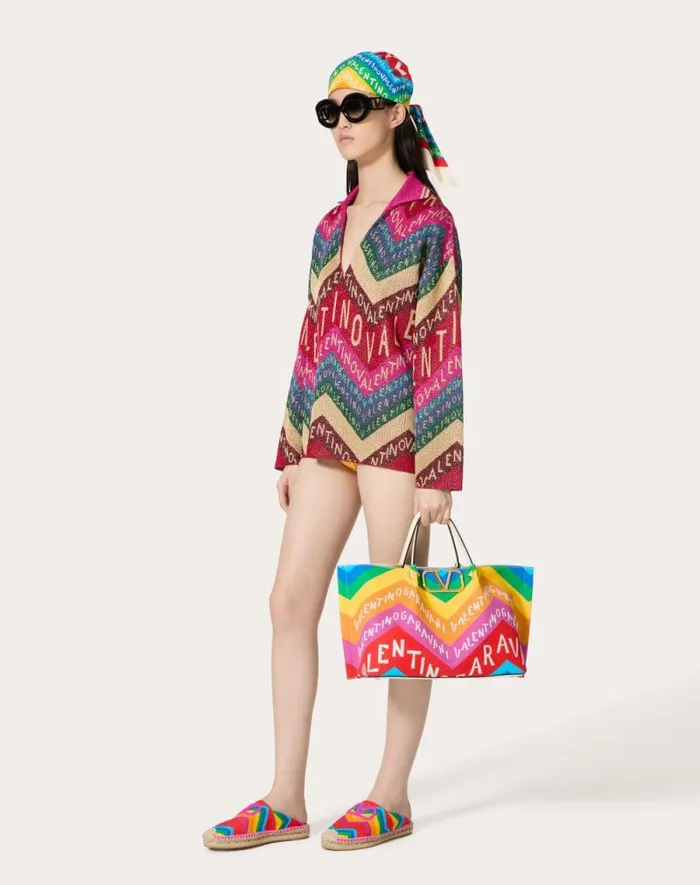 Valentino Knitwear Woman Valentino Chevron Lurex Sweater For Woman In Multicolor Multicolor Valentino Knitwear Woman Valentino Chevron Lurex Sweater For Woman In Multicolor Multicolor