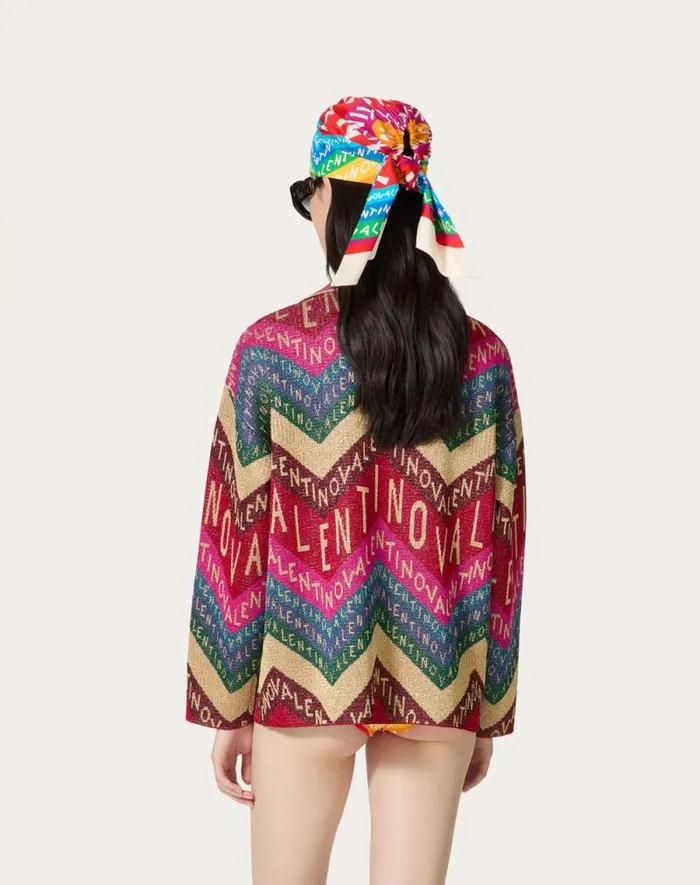 Valentino Knitwear Woman Valentino Chevron Lurex Sweater For Woman In Multicolor Multicolor Valentino Knitwear Woman Valentino Chevron Lurex Sweater For Woman In Multicolor Multicolor