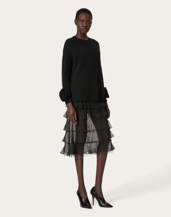 Valentino Knitwear Woman Wool Sweater For Woman In Black Black