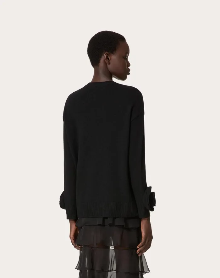 Valentino Knitwear Woman Wool Sweater For Woman In Black Black