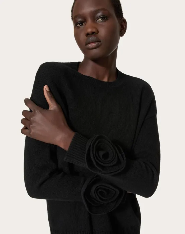 Valentino Knitwear Woman Wool Sweater For Woman In Black Black