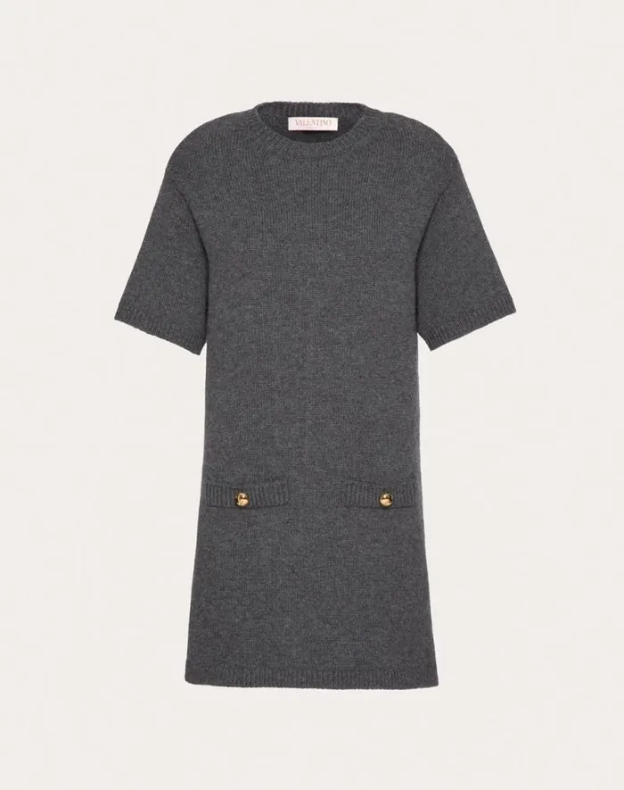 Valentino Knitwear Woman Wool Sweater For Woman In Dark Grey Dark Grey