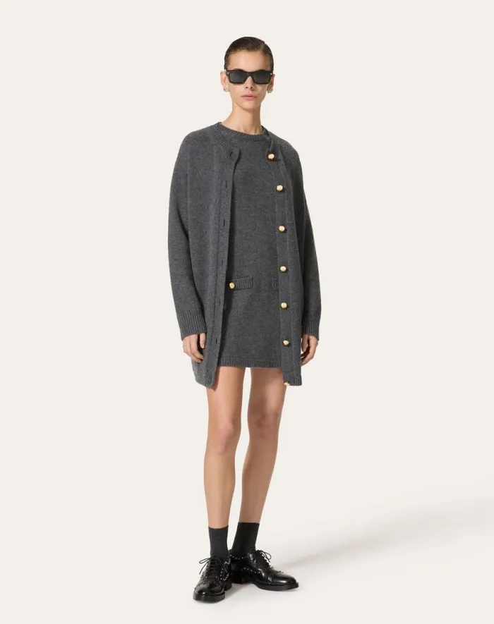 Valentino Knitwear Woman Wool Sweater For Woman In Dark Grey Dark Grey