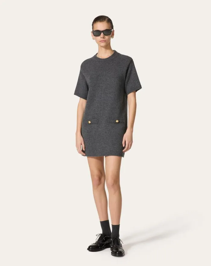 Valentino Knitwear Woman Wool Sweater For Woman In Dark Grey Dark Grey
