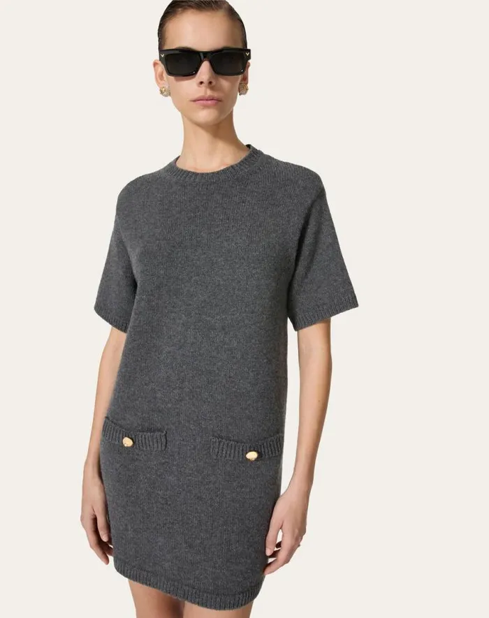 Valentino Knitwear Woman Wool Sweater For Woman In Dark Grey Dark Grey