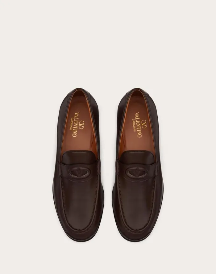 Valentino Laceups And Loafers Man Vlogo The Bold Edition Calfskin Leather Loafer For Man In Fondant Fondant Valentino Laceups And Loafers Man Vlogo The Bold Edition Calfskin Leather Loafer For Man In Fondant Fondant