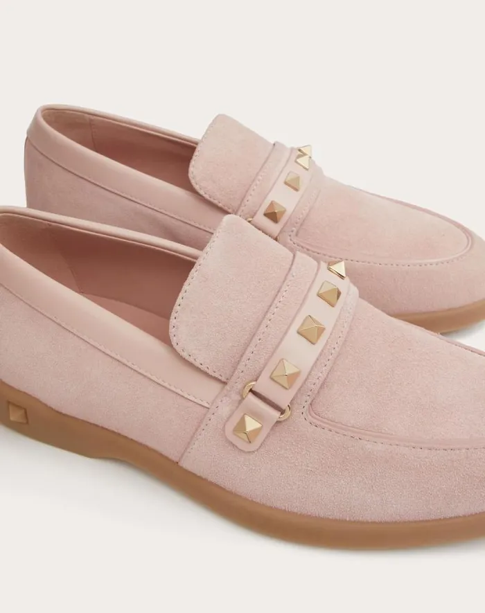 Valentino Loafers And Oxfords Woman Leisure Flows Split Leather Loafer For Woman In Cappuccino Cappuccino