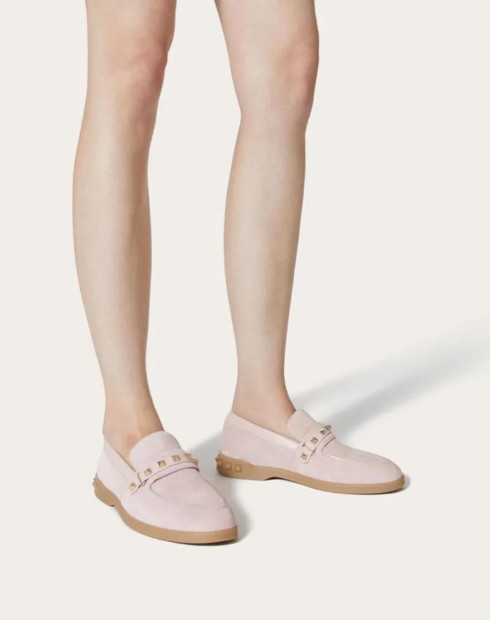 Valentino Loafers And Oxfords Woman Leisure Flows Split Leather Loafer For Woman In Cappuccino Cappuccino