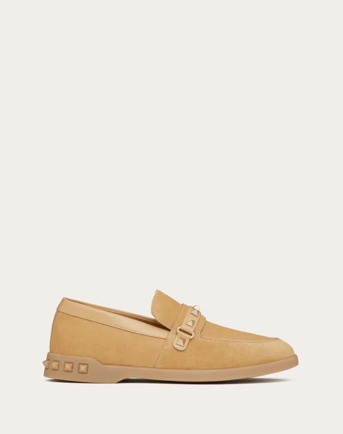 Valentino Loafers And Oxfords Woman Leisure Flows Split Leather Loafer For Woman In Cappuccino Cappuccino