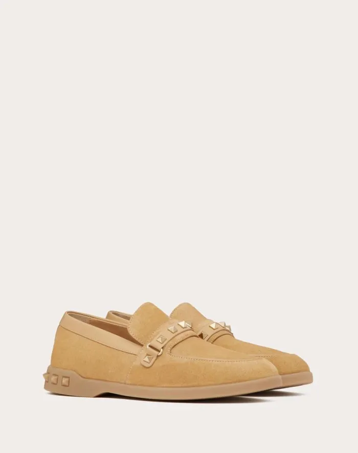 Valentino Loafers And Oxfords Woman Leisure Flows Split Leather Loafer For Woman In Cappuccino Cappuccino