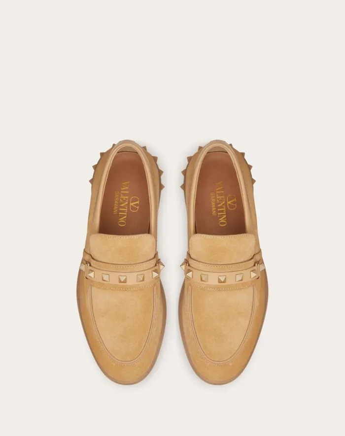 Valentino Loafers And Oxfords Woman Leisure Flows Split Leather Loafer For Woman In Cappuccino Cappuccino
