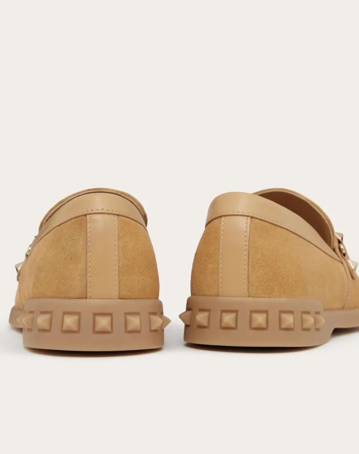 Valentino Loafers And Oxfords Woman Leisure Flows Split Leather Loafer For Woman In Cappuccino Cappuccino
