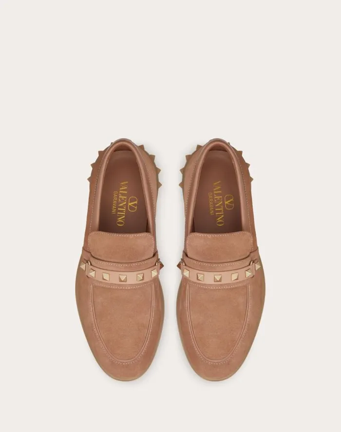 Valentino Loafers And Oxfords Woman Leisure Flows Split Leather Loafer For Woman In Cappuccino Cappuccino