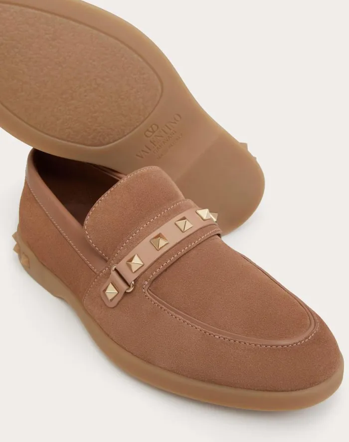Valentino Loafers And Oxfords Woman Leisure Flows Split Leather Loafer For Woman In Cappuccino Cappuccino