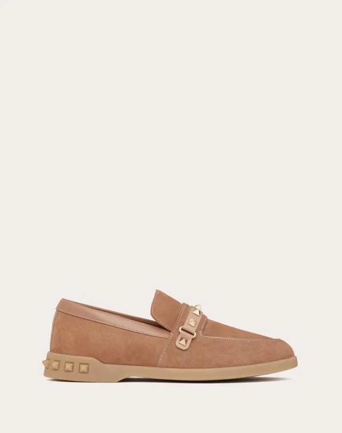 Valentino Loafers And Oxfords Woman Leisure Flows Split Leather Loafer For Woman In Light Camel Light Camel Valentino Loafers And Oxfords Woman Leisure Flows Split Leather Loafer For Woman In Light Camel Light Camel