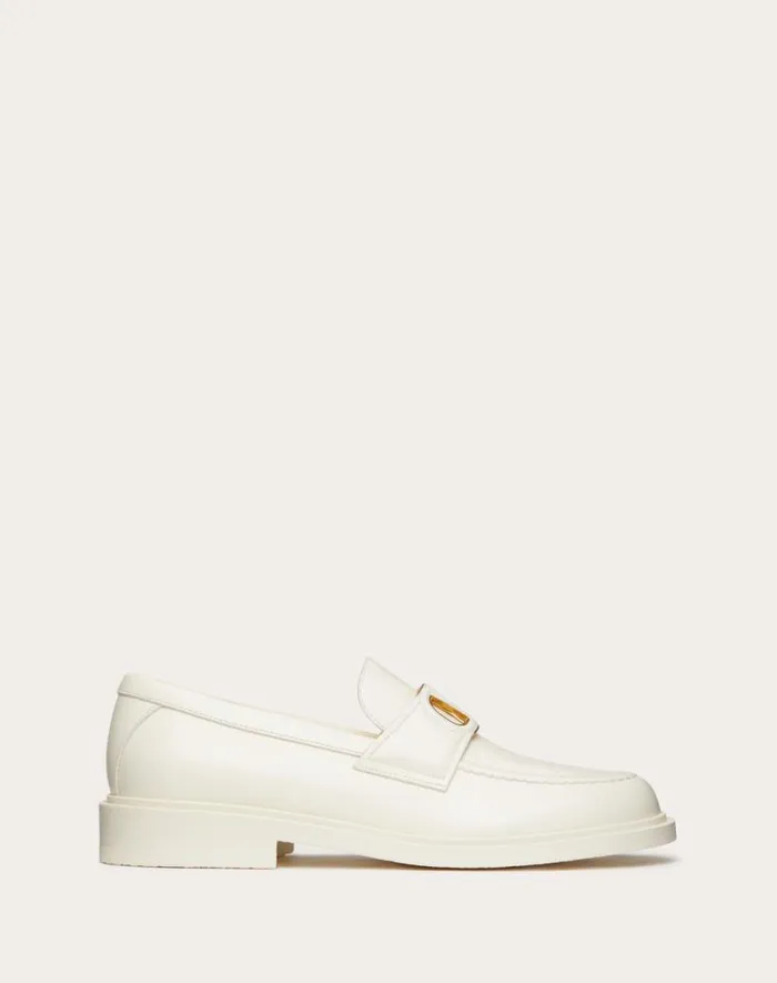 Valentino Loafers And Oxfords Woman Vlogo Signature Calfskin Loafer For Woman In Ivory Ivory Valentino Loafers And Oxfords Woman Vlogo Signature Calfskin Loafer For Woman In Ivory Ivory