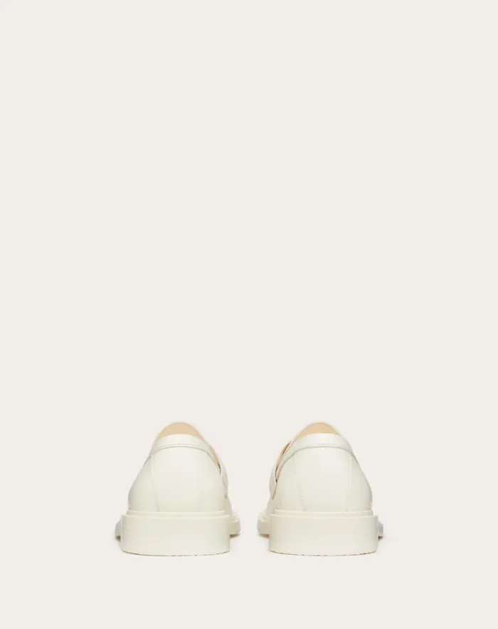 Valentino Loafers And Oxfords Woman Vlogo Signature Calfskin Loafer For Woman In Ivory Ivory