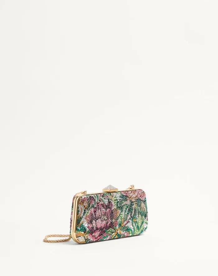Valentino Mini Bags Woman Carry Secrets Minaudiere With Rhinestone Voyage Imaginaire Motif For Woman In Multicolor Multicolor Valentino Mini Bags Woman Carry Secrets Minaudiere With Rhinestone Voyage Imaginaire Motif For Woman In Multicolor Multicolor