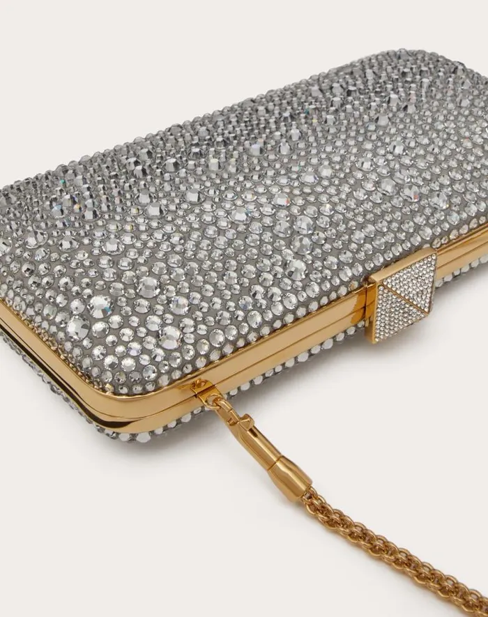 Valentino Mini Bags Woman Carry Secrets Rhinestone Minaudiere For Woman In Gold Quartz Gold Quartz Valentino Mini Bags Woman Carry Secrets Rhinestone Minaudiere For Woman In Gold Quartz Gold Quartz