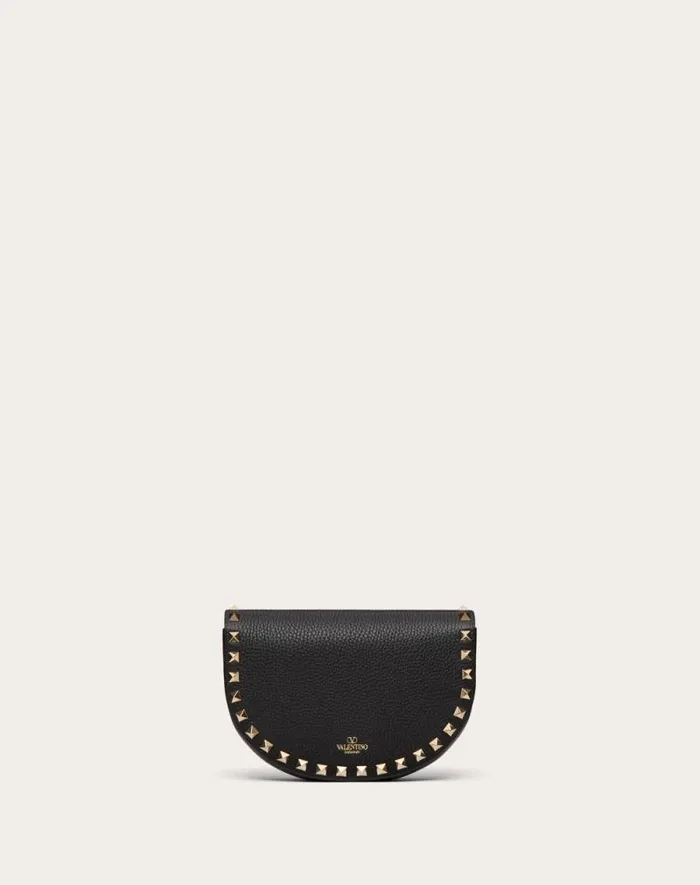 Valentino Mini Bags Woman Mini Rockstud Crossbody Bag In Grainy Calfskin For Woman In Black Black Valentino Mini Bags Woman Mini Rockstud Crossbody Bag In Grainy Calfskin For Woman In Black Black