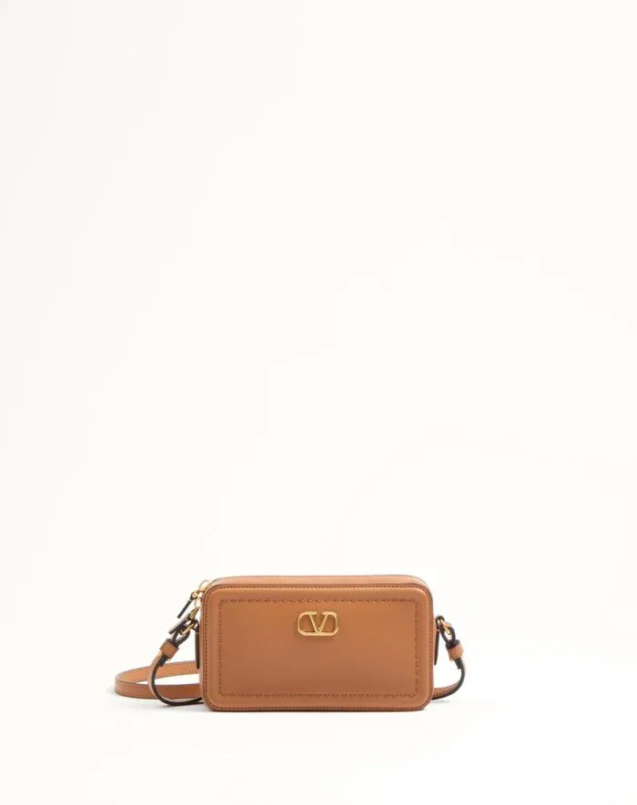 Valentino Mini Bags Woman Valentino Garavani Alltime Mini Shoulder Bag In Grainy Calfskin For Woman In Ivory Ivory