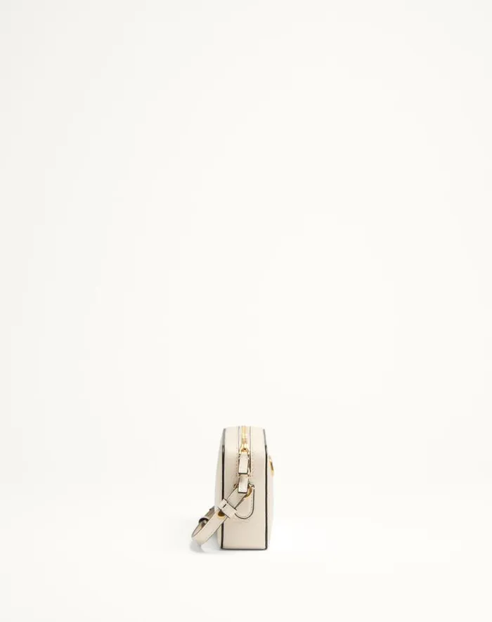 Valentino Mini Bags Woman Valentino Garavani Alltime Mini Shoulder Bag In Grainy Calfskin For Woman In Ivory Ivory