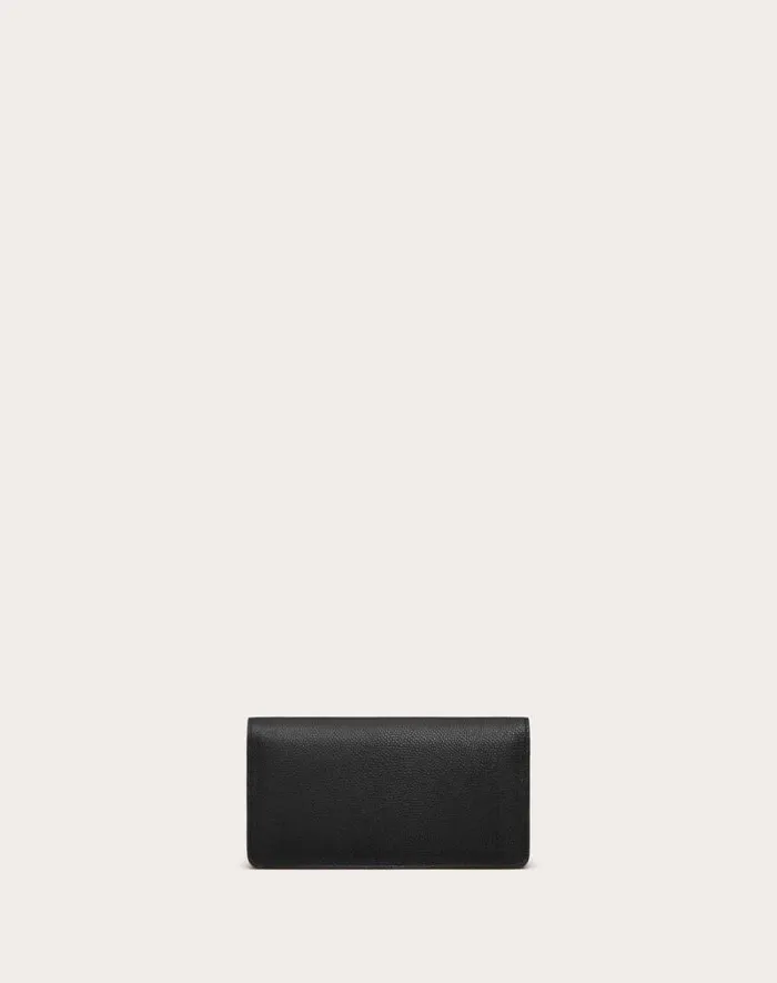 Valentino Mini Bags Woman Vlogo Signature Grainy Calfskin Wallet With Chain For Woman In Black Black Valentino Mini Bags Woman Vlogo Signature Grainy Calfskin Wallet With Chain For Woman In Black Black