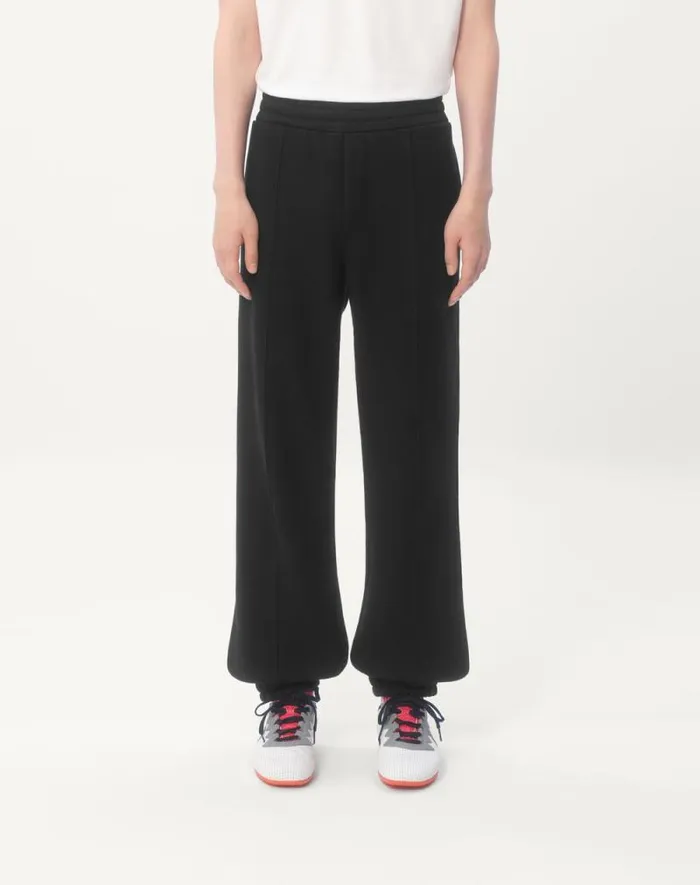 Valentino Pants And Shorts Man Cotton Jogging Pants With Chez Valentino Patch For Man In Black Black Valentino Pants And Shorts Man Cotton Jogging Pants With Chez Valentino Patch For Man In Black Black